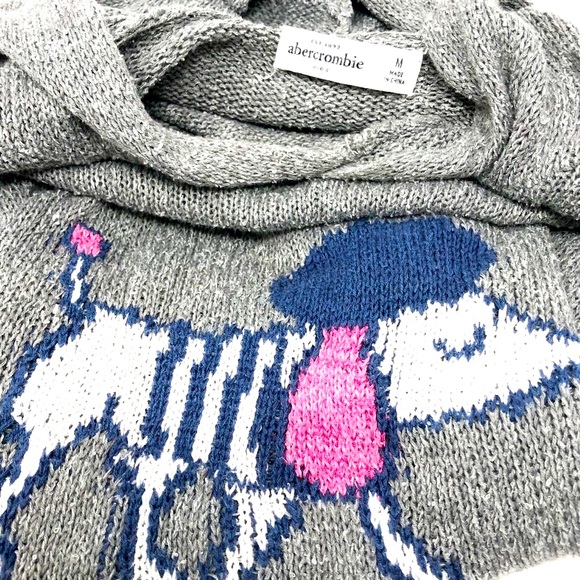 ABERCROMBIE KIDS Grey/Pink Poodle Sweater Hoodie - Picture 3 of 5